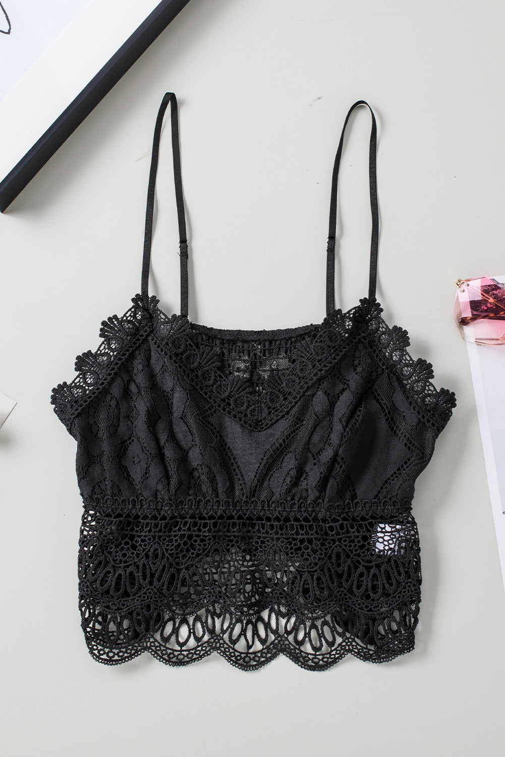 Lace Bralette Crop Top - Blue Daisy Fashion Boutique