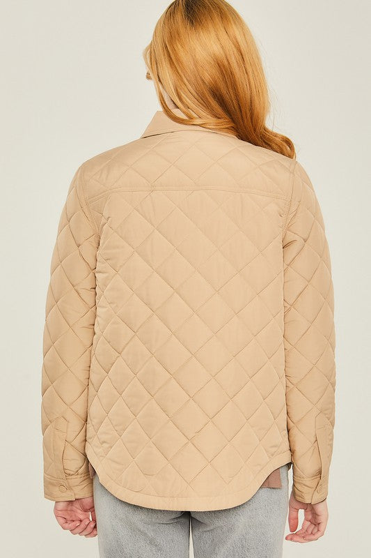Woven Quilt Pattern Jacket - Blue Daisy Fashion Boutique