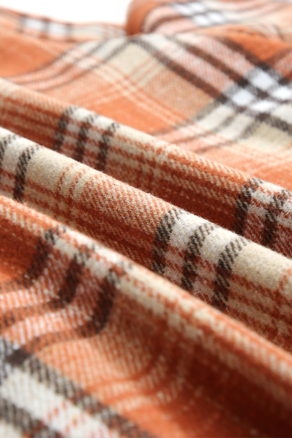 Orange Plaid Sherpa Jacket - Blue Daisy Fashion Boutique