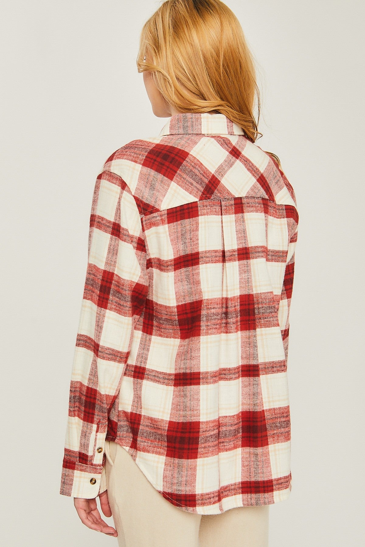Light Weight Plaid Flannel Shirt - Blue Daisy Fashion Boutique
