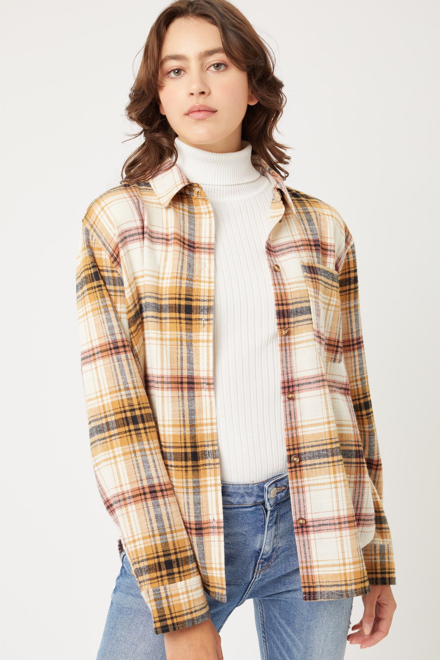 Light Weight Plaid Flannel Shirt - Blue Daisy Fashion Boutique