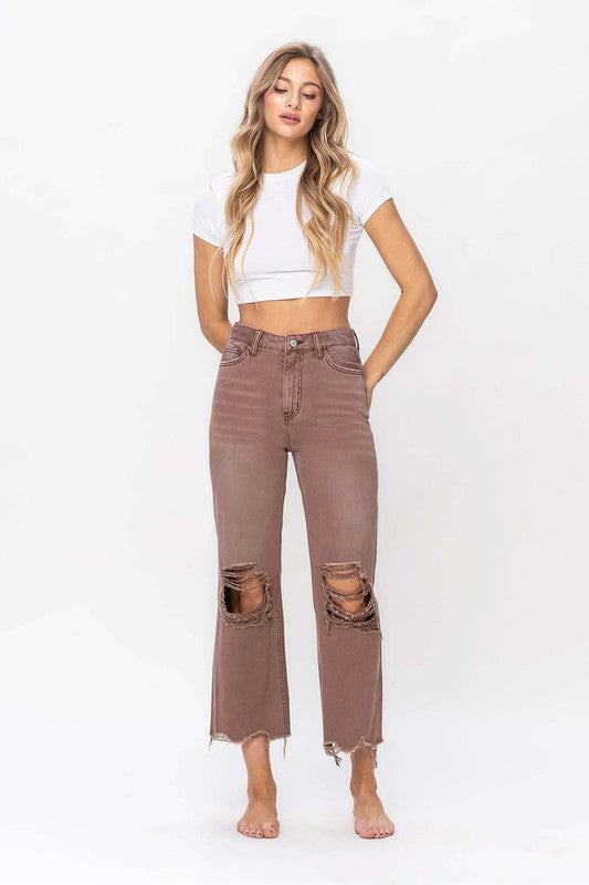 90's Vintage Crop Flare Jean- Aztec