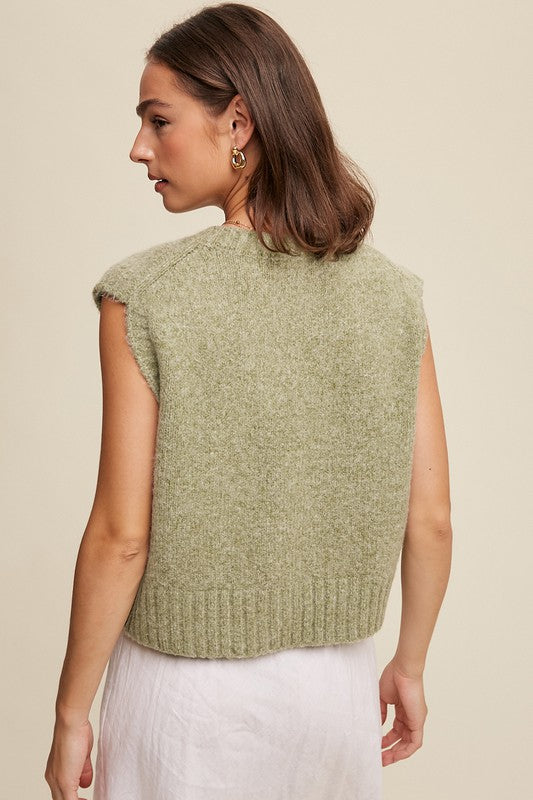 Soft Touch Cropped Knit Vest