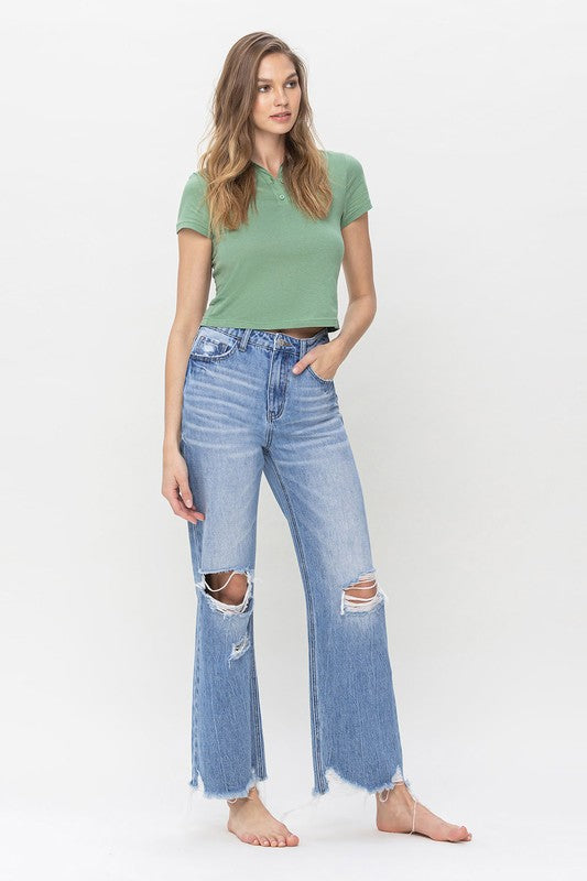 90's Vintage Super High Rise Flare Jeans- Redeem