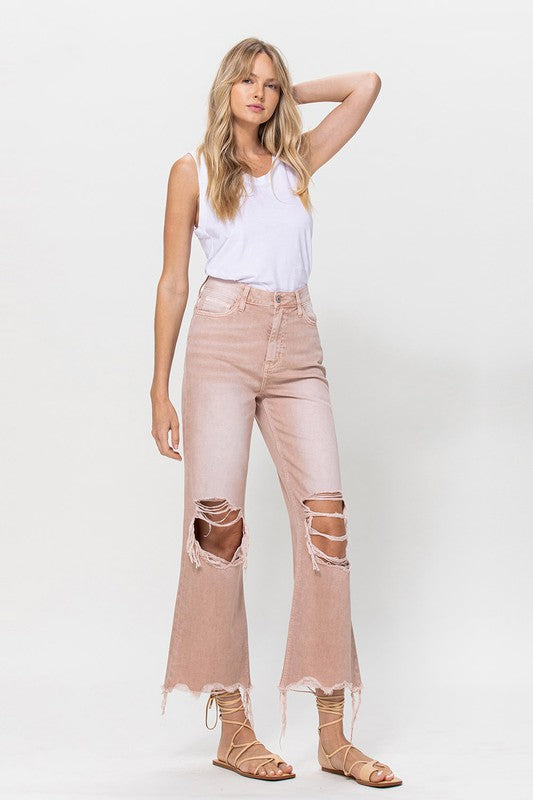 90's Vintage Crop Flare Jeans- July