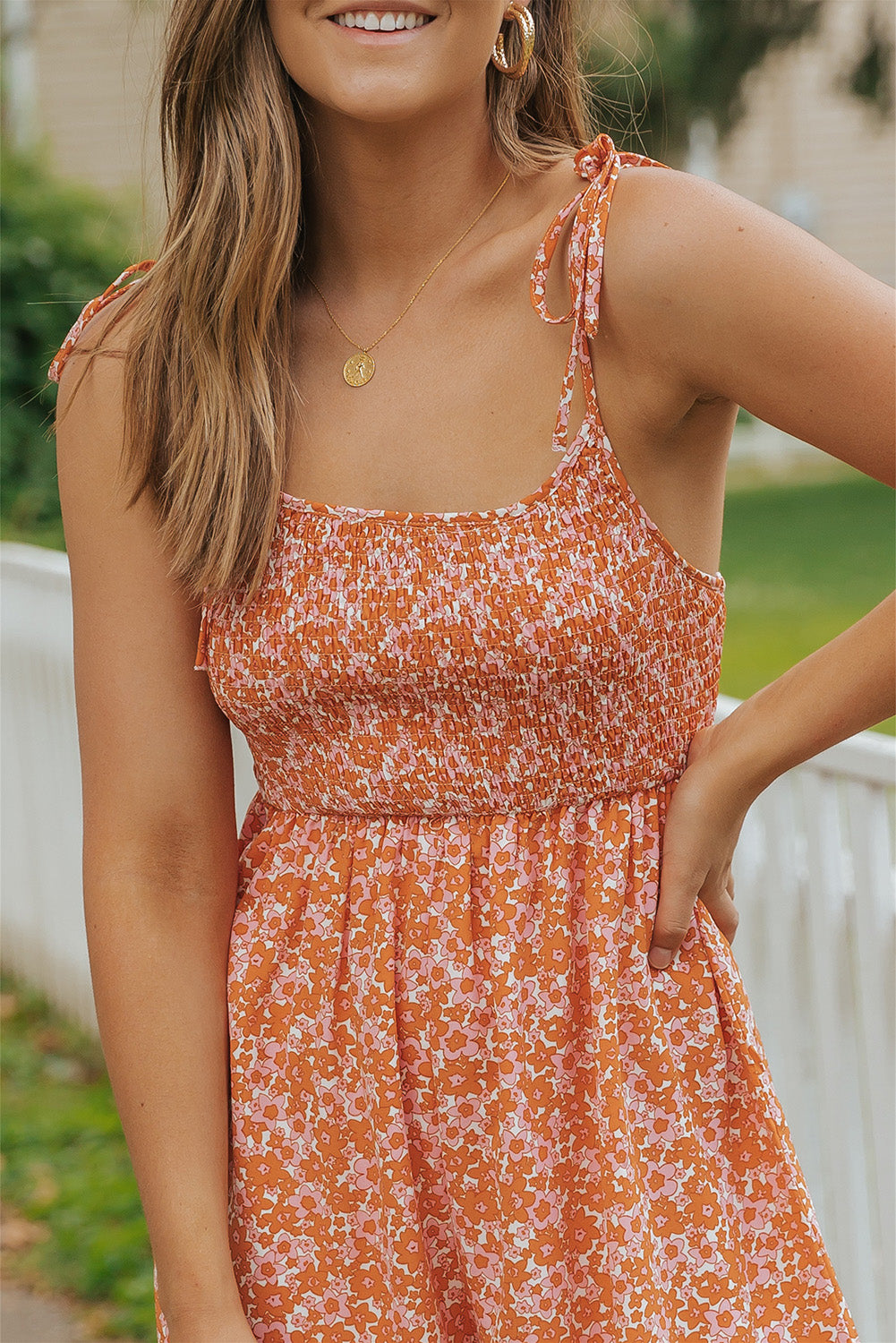 Orange Boho Romper