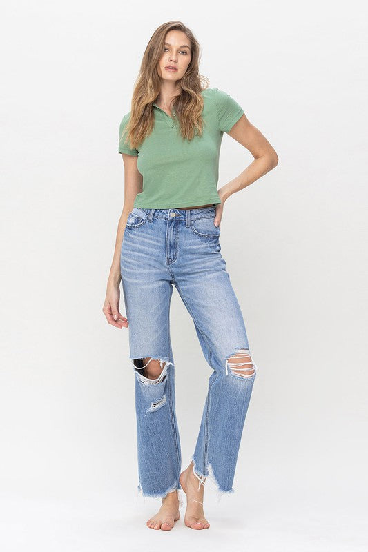 90's Vintage Super High Rise Flare Jeans- Redeem