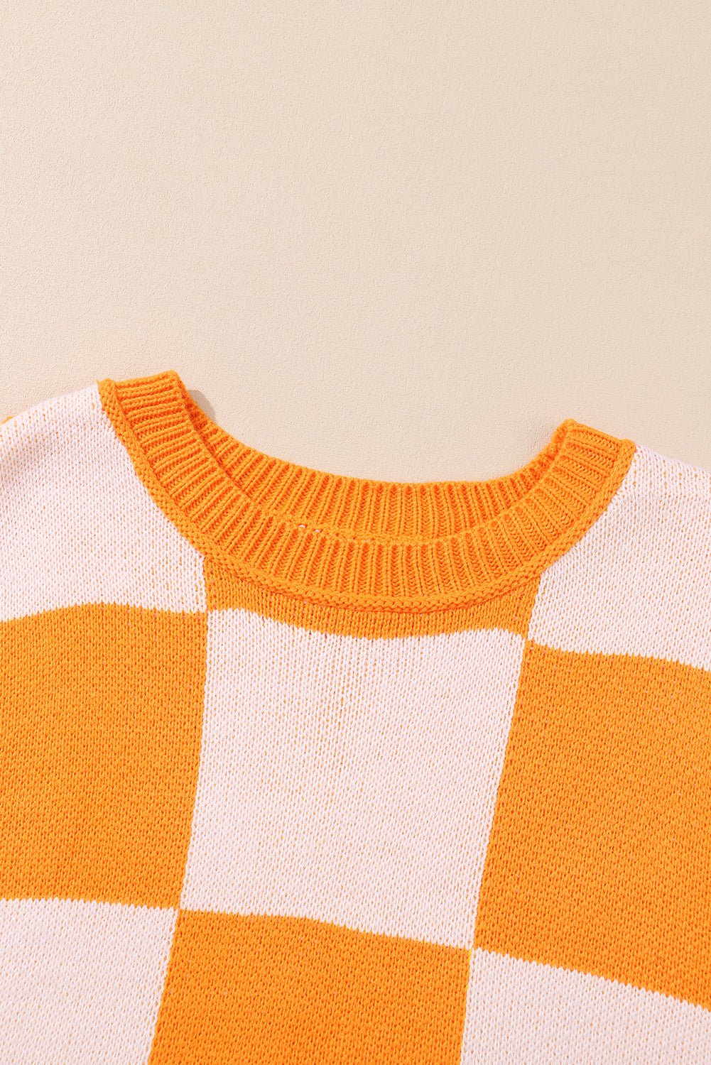 Orange Checkered Sweater - Blue Daisy Fashion Boutique