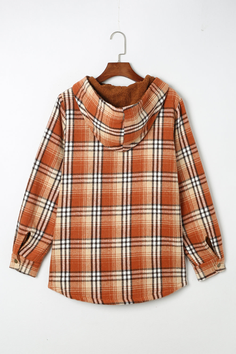 Orange Plaid Sherpa Jacket - Blue Daisy Fashion Boutique