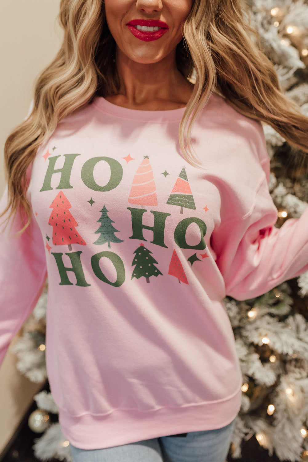 Pink Christmas Sweatshirt- - Blue Daisy Fashion Boutique